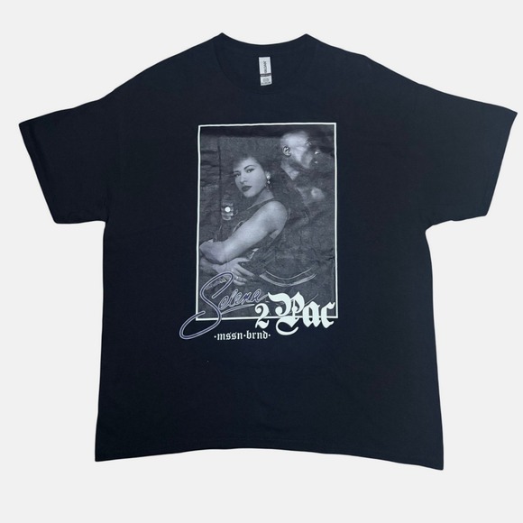 Gildan Tops - NWOT Selena & TuPac Streetwear Graphic T-Shirt Black Womens Size XL